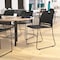 Flash Furniture Black Plastic Stack Chair with Steel Sled Base RUT-NC499A-BK-GG - alternate 1